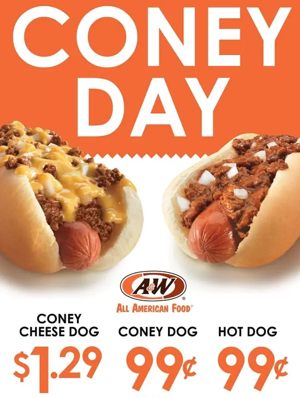 A&W CONEY PRICES