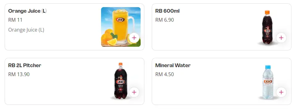 A&W DESSERTS & BEVERAGES PRICES