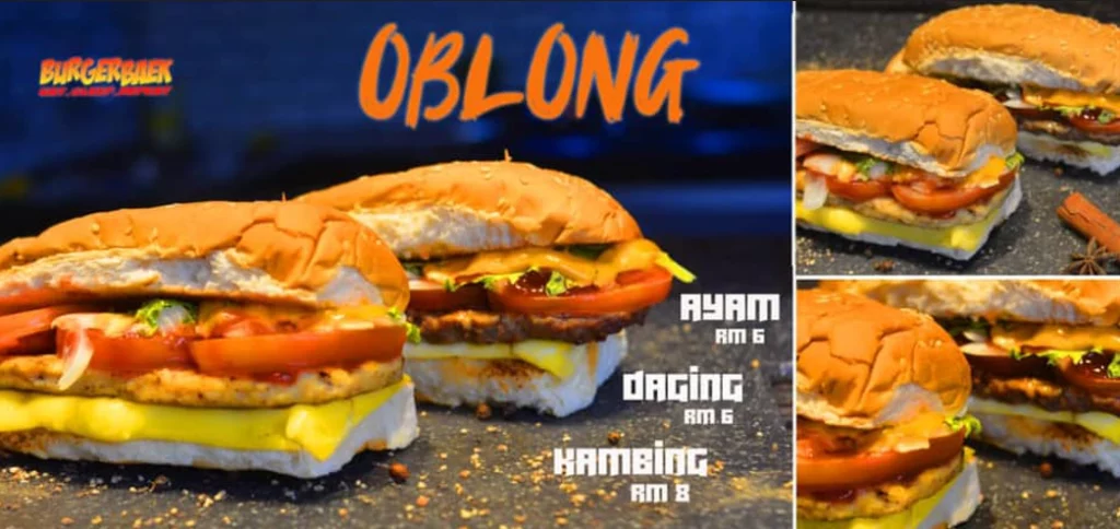 BURGER BAEK OBLONG AYAM & DAGING PRICES