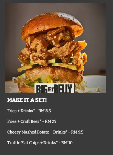 BURGERTORY MAKE IT A SET PRICES