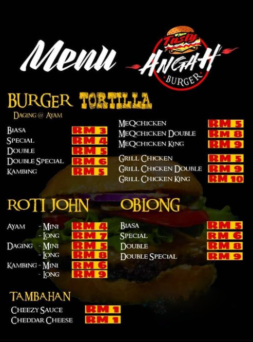 ANGAH MIDDLE BURGER – BURGER OBLONG PRICES