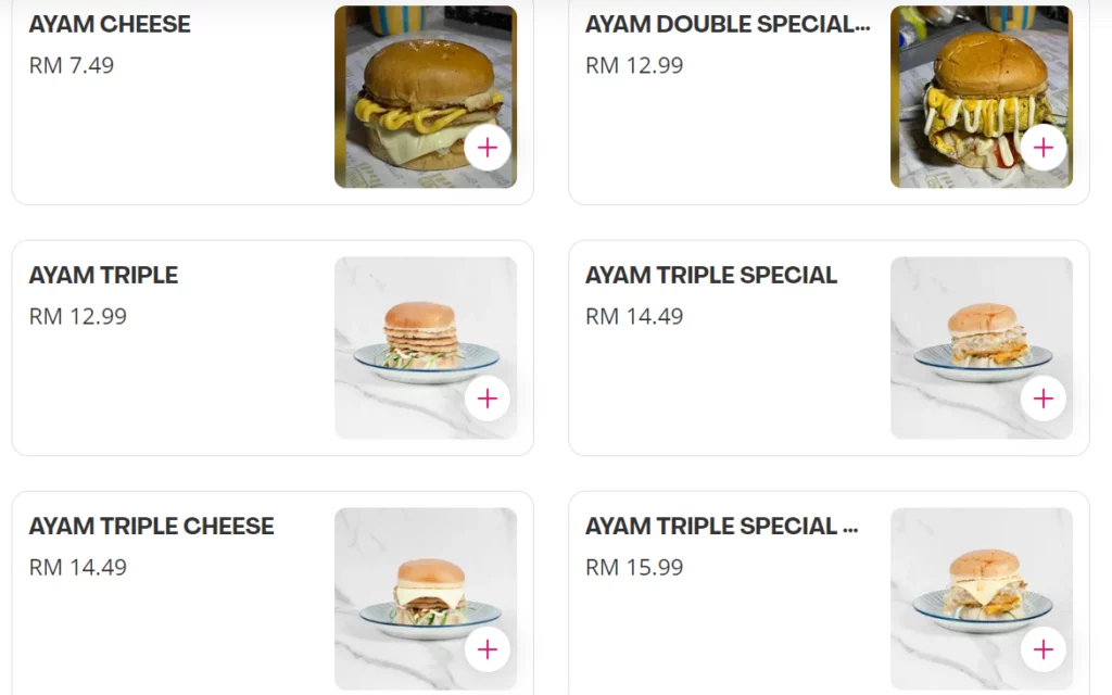 DING DONG BURGER AYAM BURGER PRICES