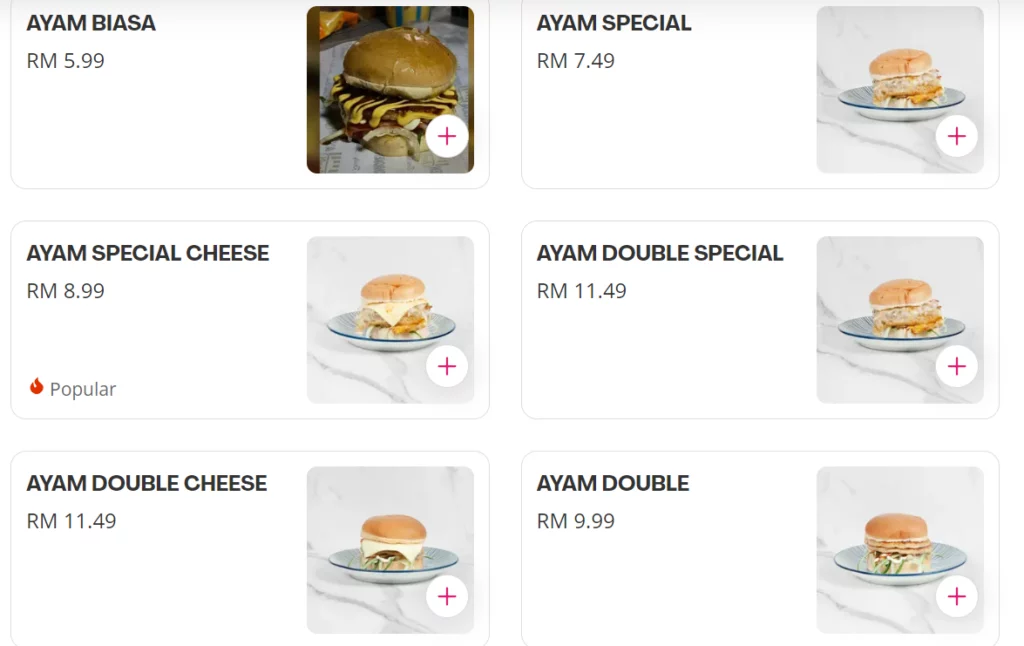 DING DONG BURGER AYAM BURGER PRICES