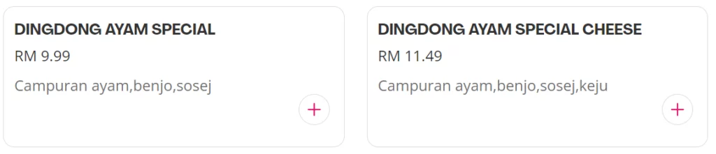 DING DONG BURGER DINGDONG AYAM PRICES