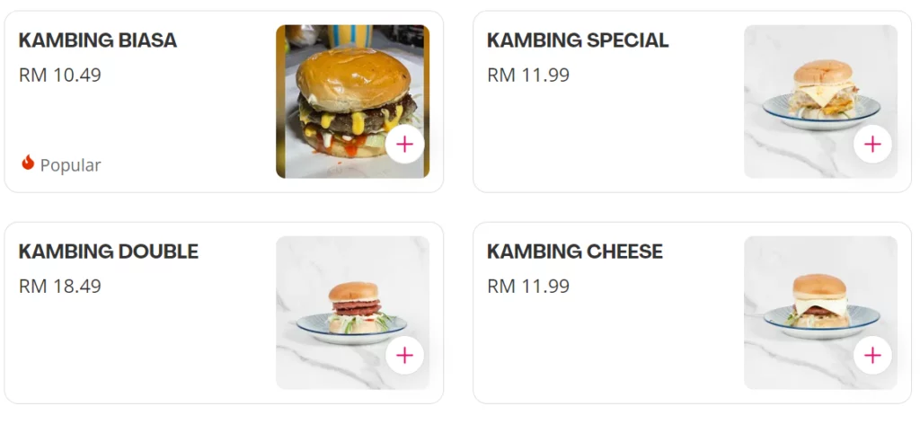 DING DONG BURGER KAMBING BURGER PRICES