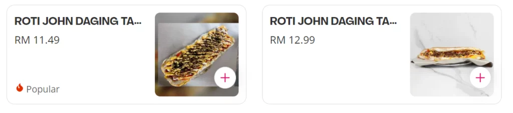 DING DONG BURGER ROTI JOHN TABURR DAGING PRICES