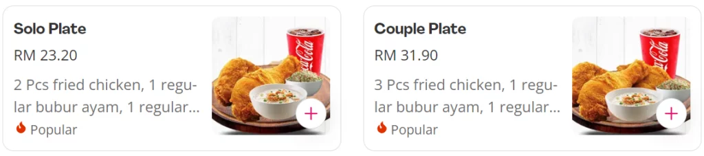 DSARA FRIED CHICKEN MODERN COMBO MEALS PRICES