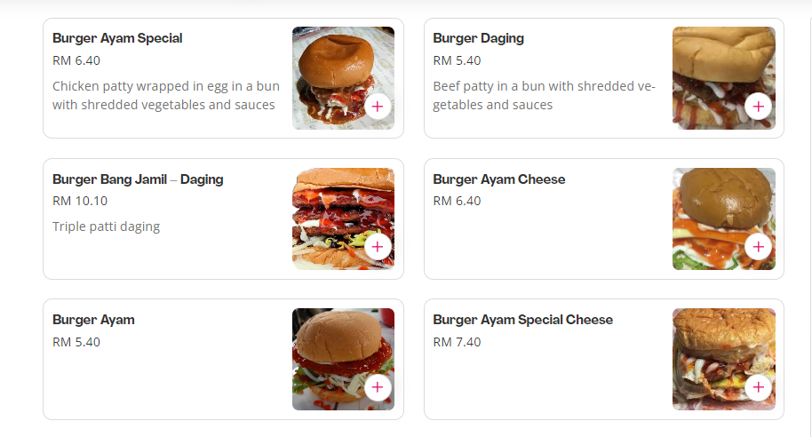 FARAH BURGER SIDES PRICES