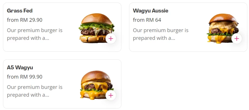 GTR BURGER PREMIUM BURGER PRICES