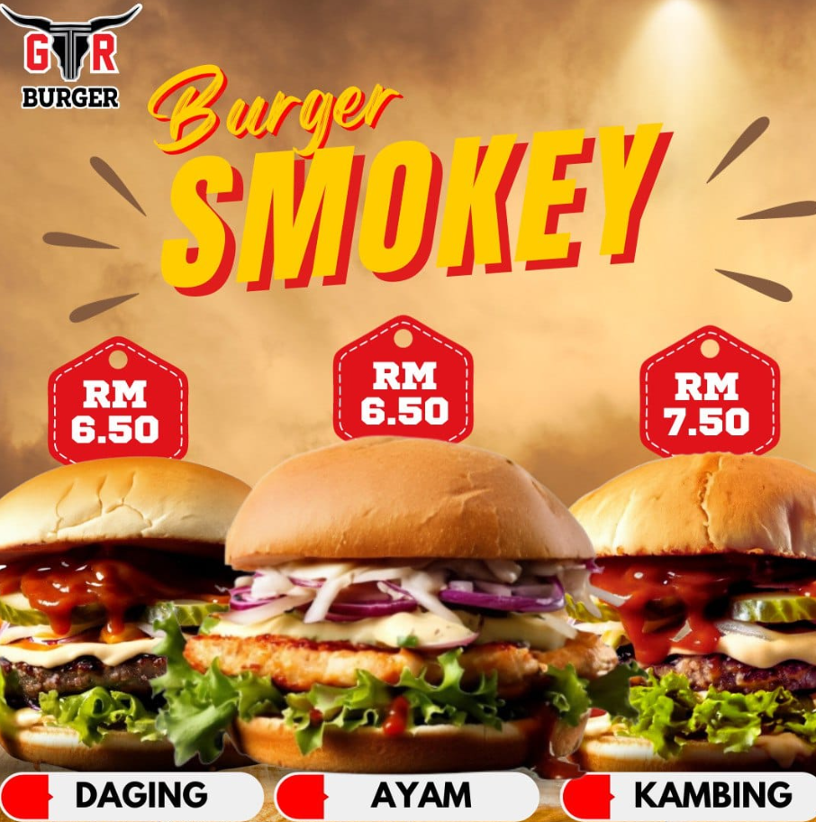 GTR BURGER SMOKEY BURGER MENU WITH PRICES