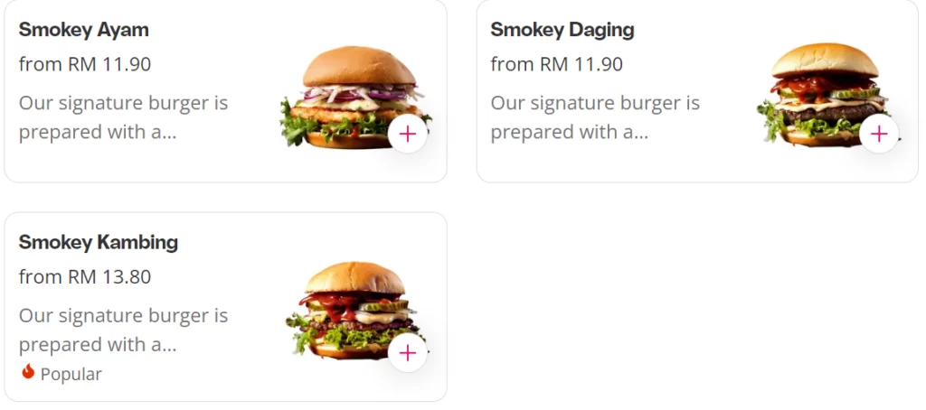 GTR BURGER SMOKEY BURGER MENU WITH PRICES