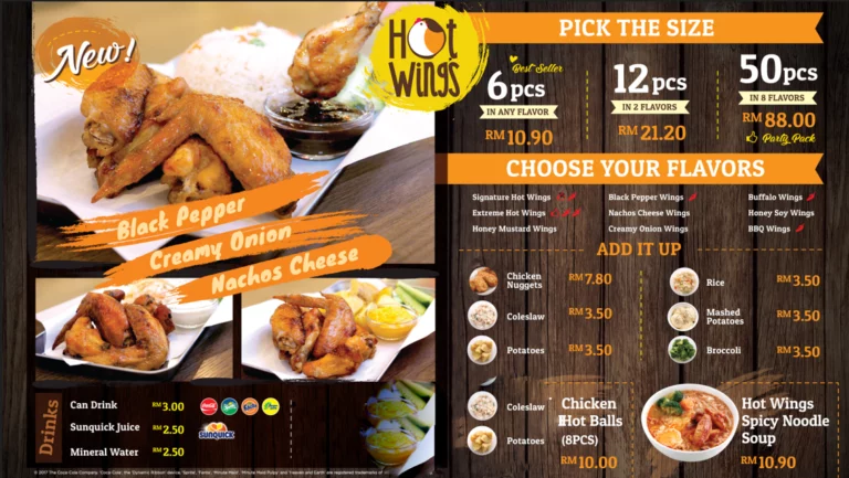 Hot Wings Menu Malaysia & Prices list updated