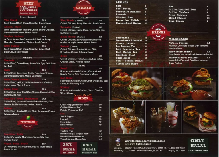 KGB Menu Malaysia & Prices list updated