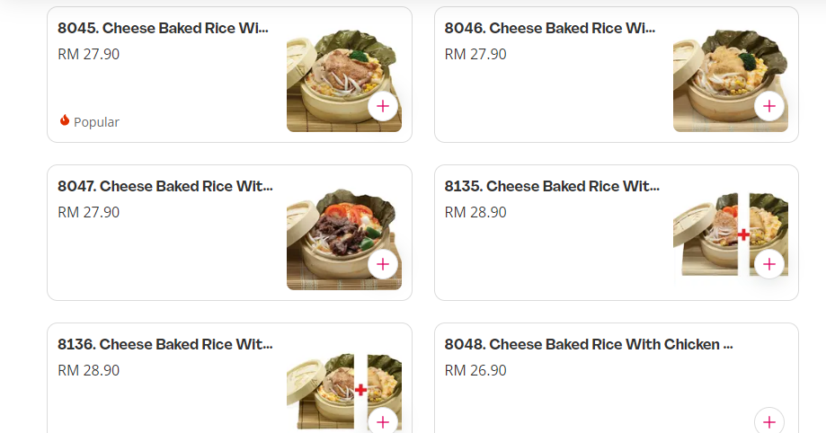 KIM GARY CHEESE BAKED RICE PRICES