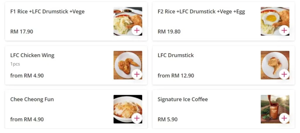 LIM FRIED CHICKEN MAINS MENU WITH PRICES