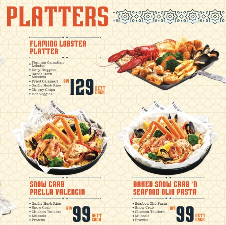 The Manhattan Fish Market Menu Malaysia & Prices