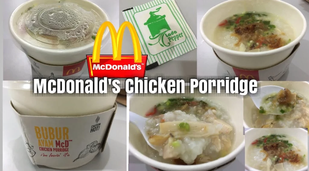 MCD MENU FAT RICE & PORRIDGE PRICES