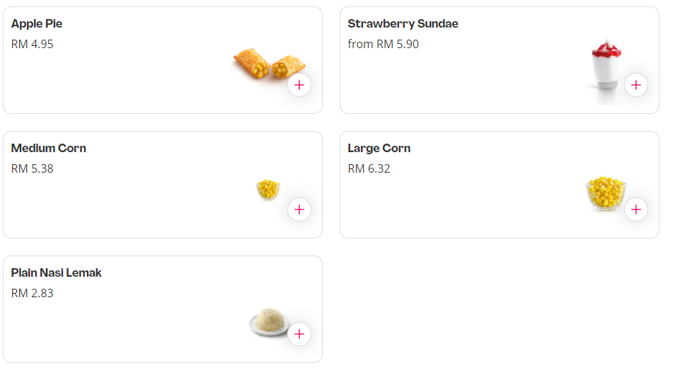 MCDONALD’S DESSERTS & SIDES PRICES