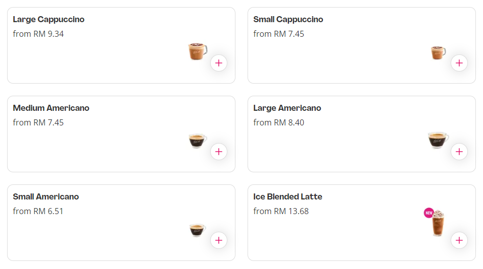 MCDONALD’S MCCAFE DRINKS PRICES