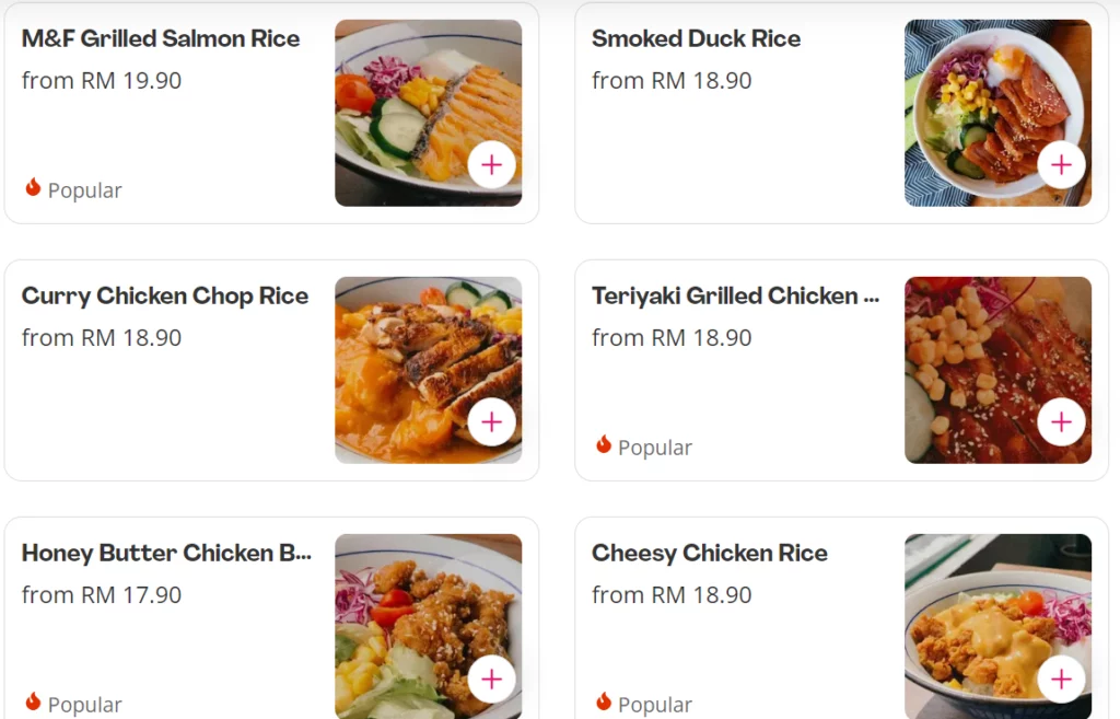 MIX & FUSE SIGNATURE RICE BOWLS PRICES