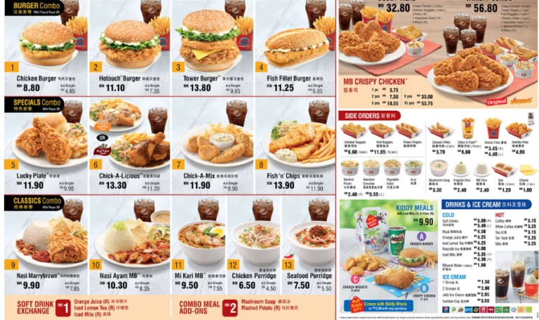 Marrybrown Menu Malaysia & Prices list updated