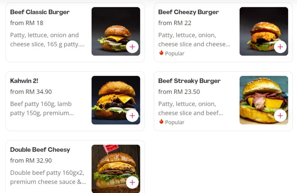 PAK NIK BURGER BEEF BURGER PRICES