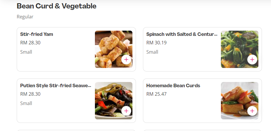 PUTIEN BEANCURD & VEGETABLES PRICES