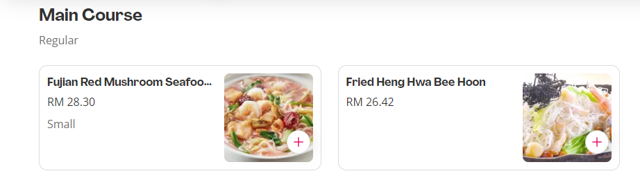 PUTIEN MAIN COURSE PRICES