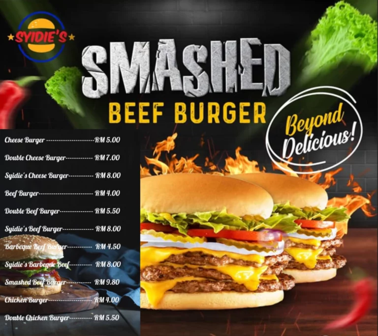 Syidie Burger & Cafe Menu Malaysia & Prices list Updated