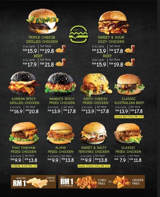 The BRGR Menu Malaysia & Prices list updated