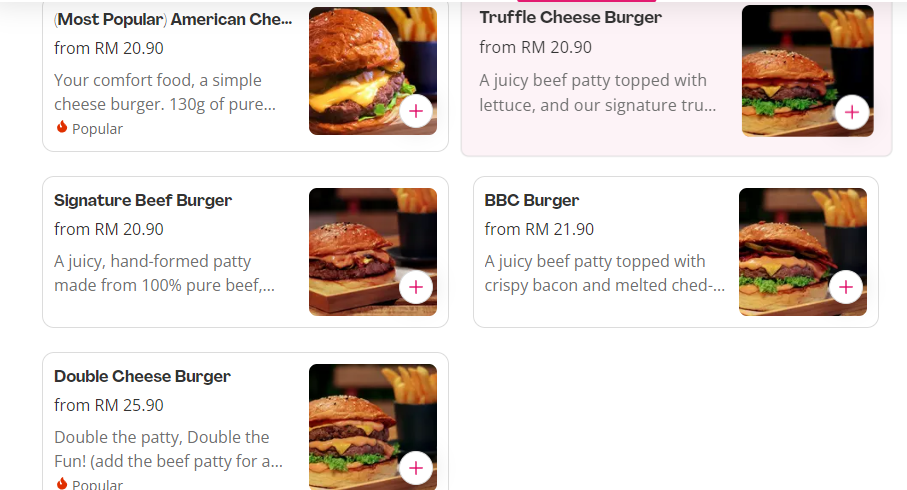 WHITE BURGER – BURGERS PRICES