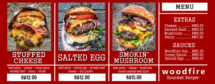 WOODFIRE GOURMET BURGER MENU WITH PRICES