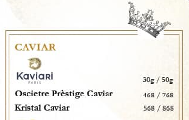 CHATEAU DIONNE CAVIAR PRICES