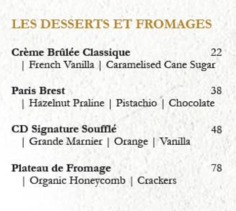 CHATEAU DIONNE DESSERTS PRICES