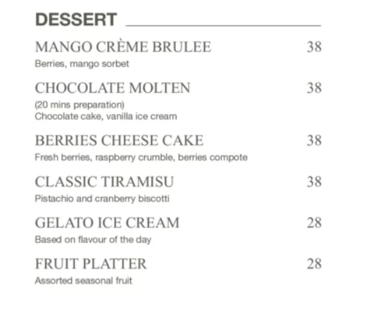 DEEP BLUE DESSERTS PRICES