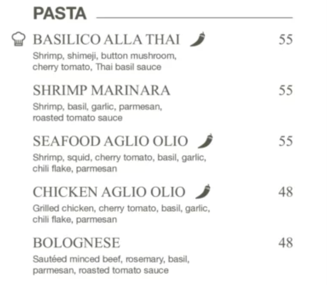 DEEP BLUE PASTA PRICES