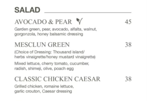 DEEP BLUE SALAD PRICES