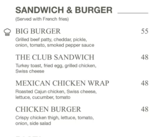 DEEP BLUE SANDWICH & BURGER PRICES