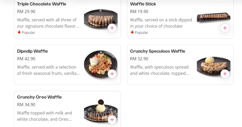 DINPDIP WAFFLES PRICES