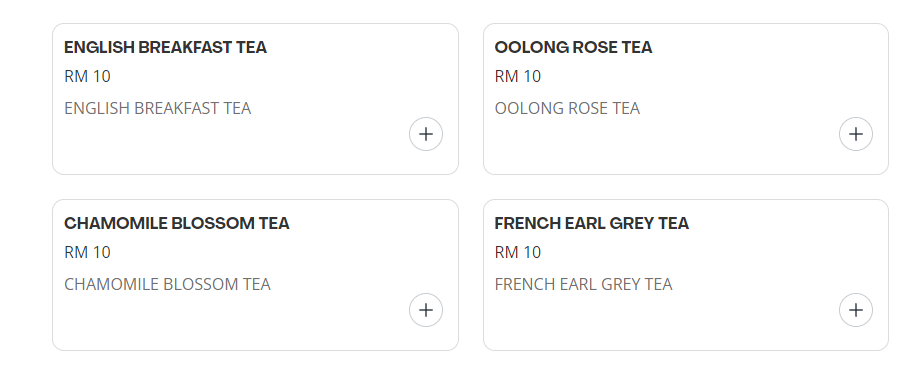 GIGI COFFEE PREMIUM TEA PRICES