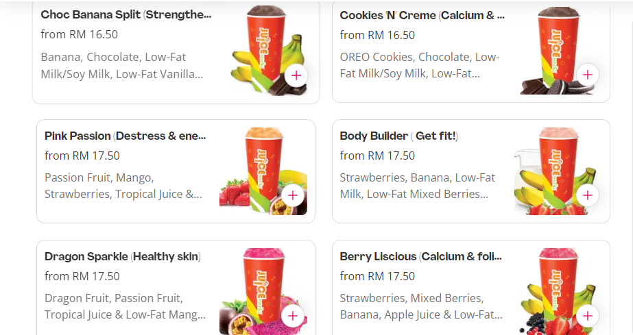 JUICE WORKS POWER MEAL SMOOTHIES PRICES