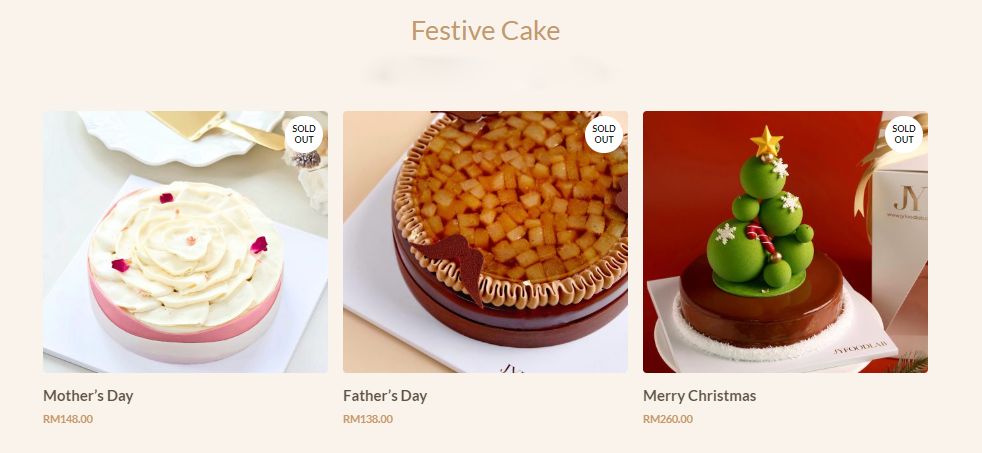 JY FOOD LAB FESTIVE CAKES PRICES