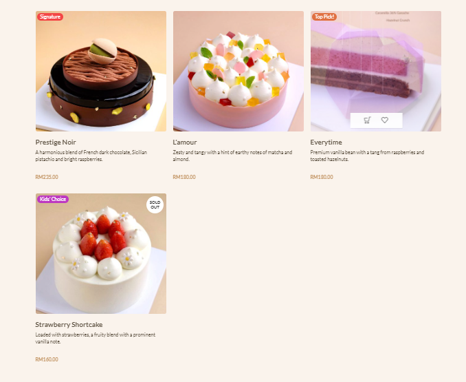 JY FOOD LAB PREMIUM CAKES MENU WITH PRICES