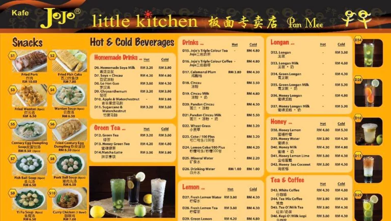 Jojo Little Kitchen Menu Malaysia & Prices list updated