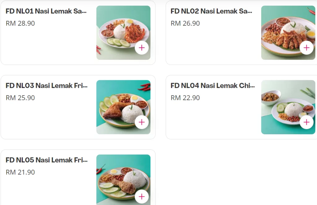 KLUANG STATION SIGNATURE NASI LEMAK MENU PRICES