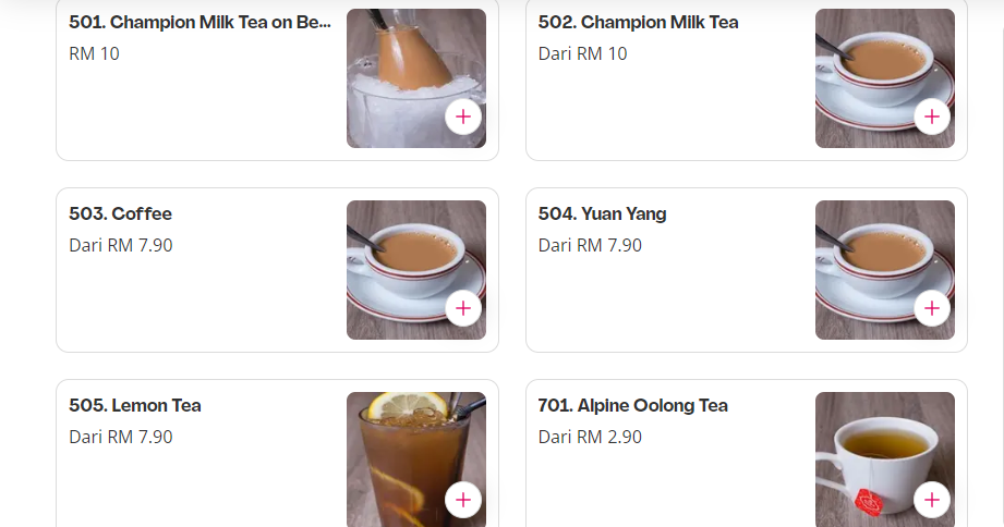 MAK’S CHEE BEVERAGES PRICES