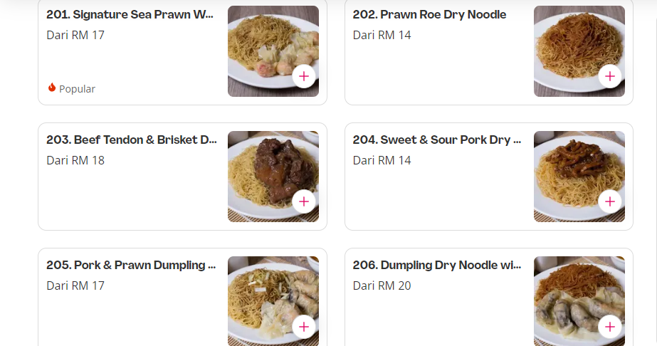 MAK’S CHEE DRY NOODLE PRICES