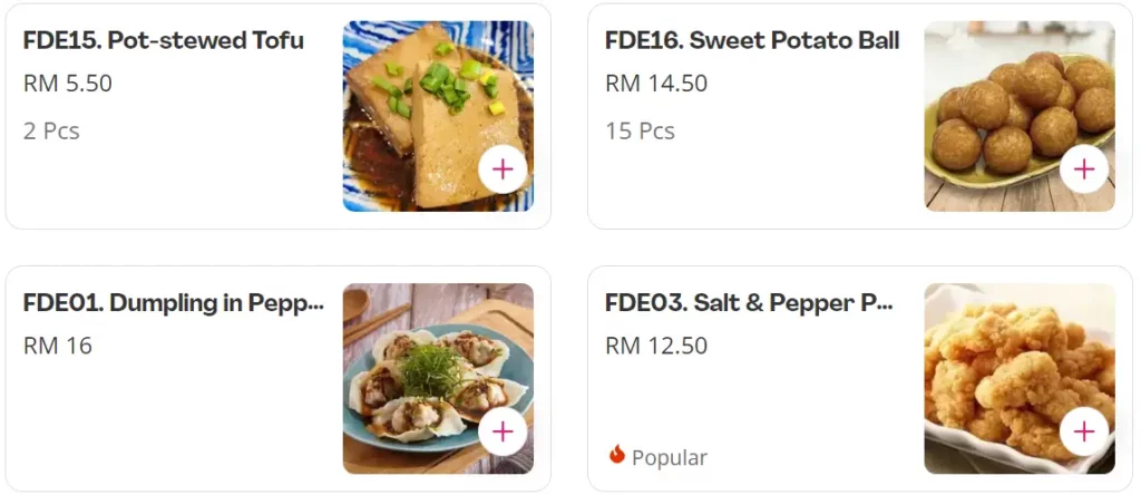 MANJOE ALA CARTE PRICES