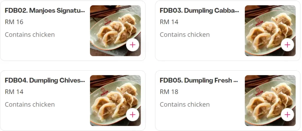 MANJOE HANDMADE DUMPLINGS PRICES