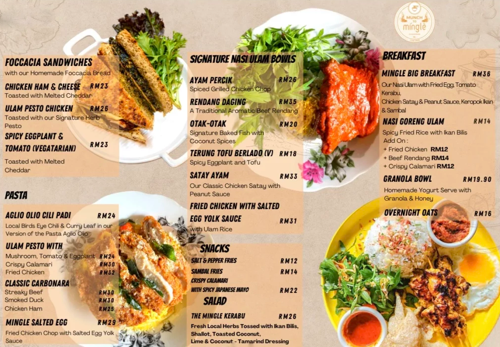 Mingle Cafe Menu Malaysia & Prices 